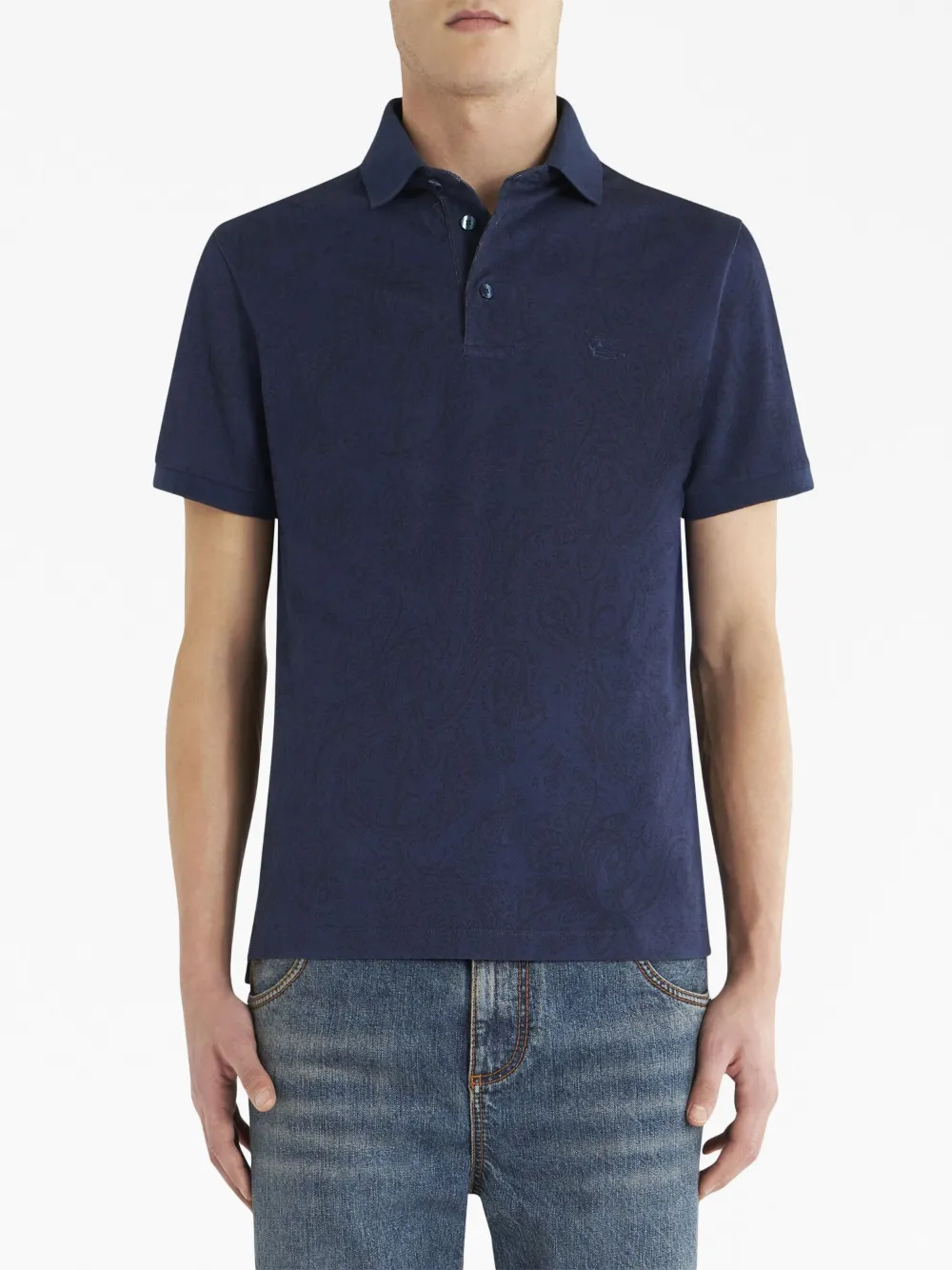 ETRO Poloshirt met paisley-print - Blauw