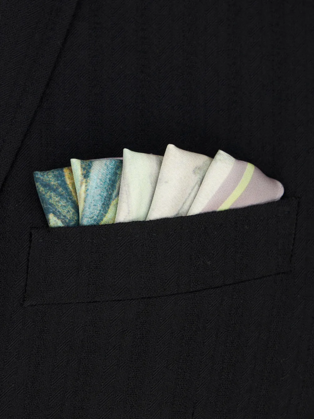 ETRO botanical-print silk square pocket - Wit