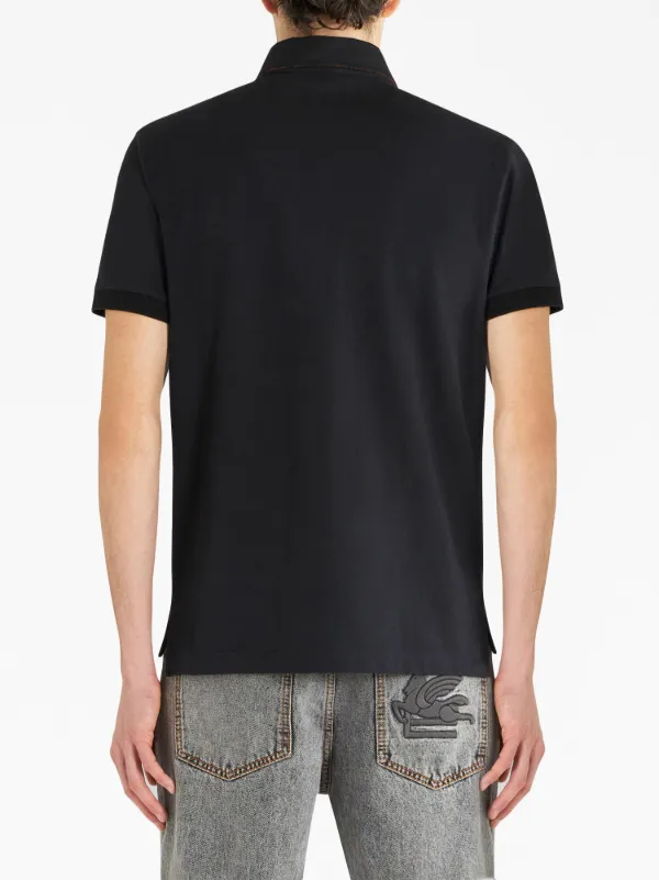 ETRO logo-embroidered Polo Shirt | Black | FARFETCH
