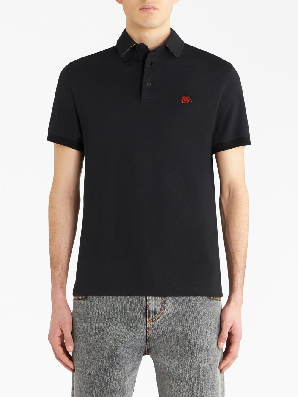 ETRO Poloshirt met geborduurd logo - Zwart