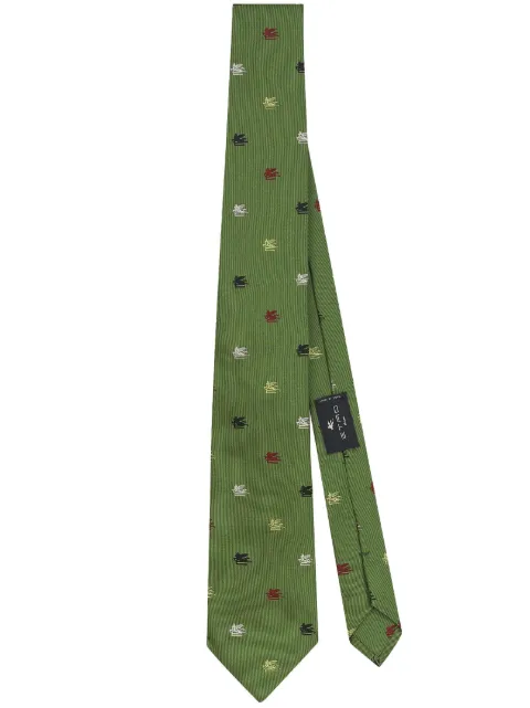 ETRO logo-jacquard silk tie