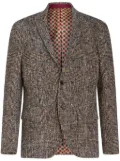 ETRO notched-lapels check-pattern blazer - Brown