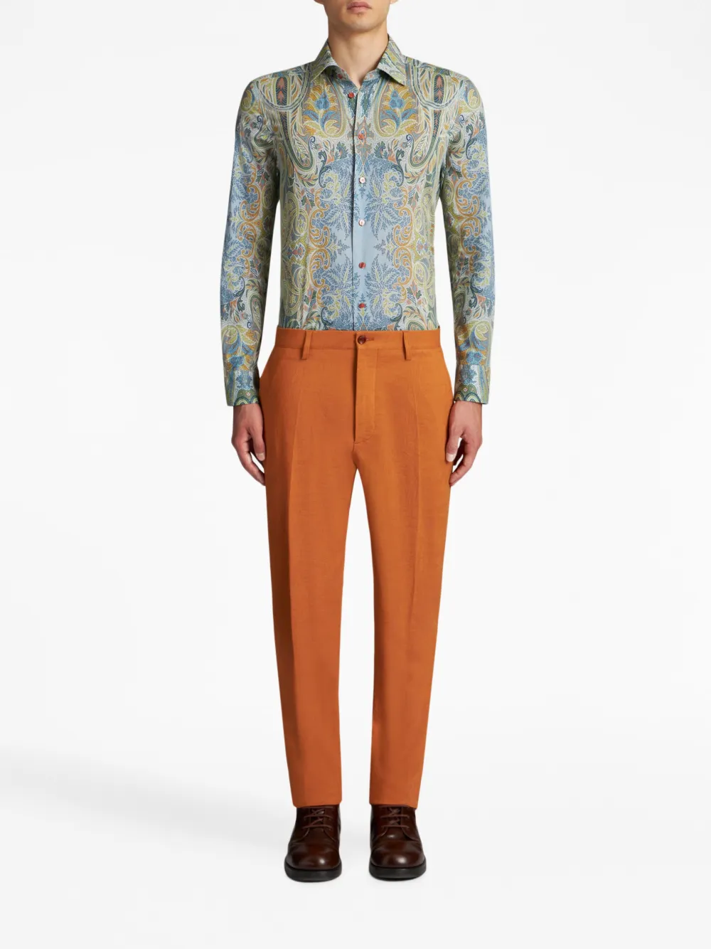 ETRO jacquard tailored trousers - Bruin