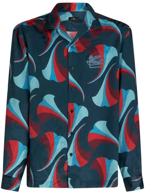ETRO floral-print silk bowling shirt