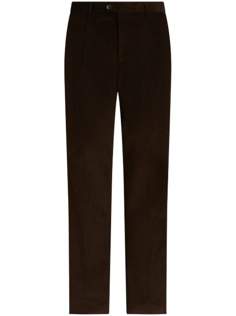 ETRO floral-stripe corduroy trousers 
