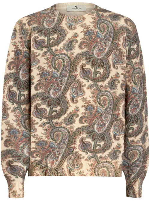 Pull en laine à imprimé cachemire - ETRO - Modalova