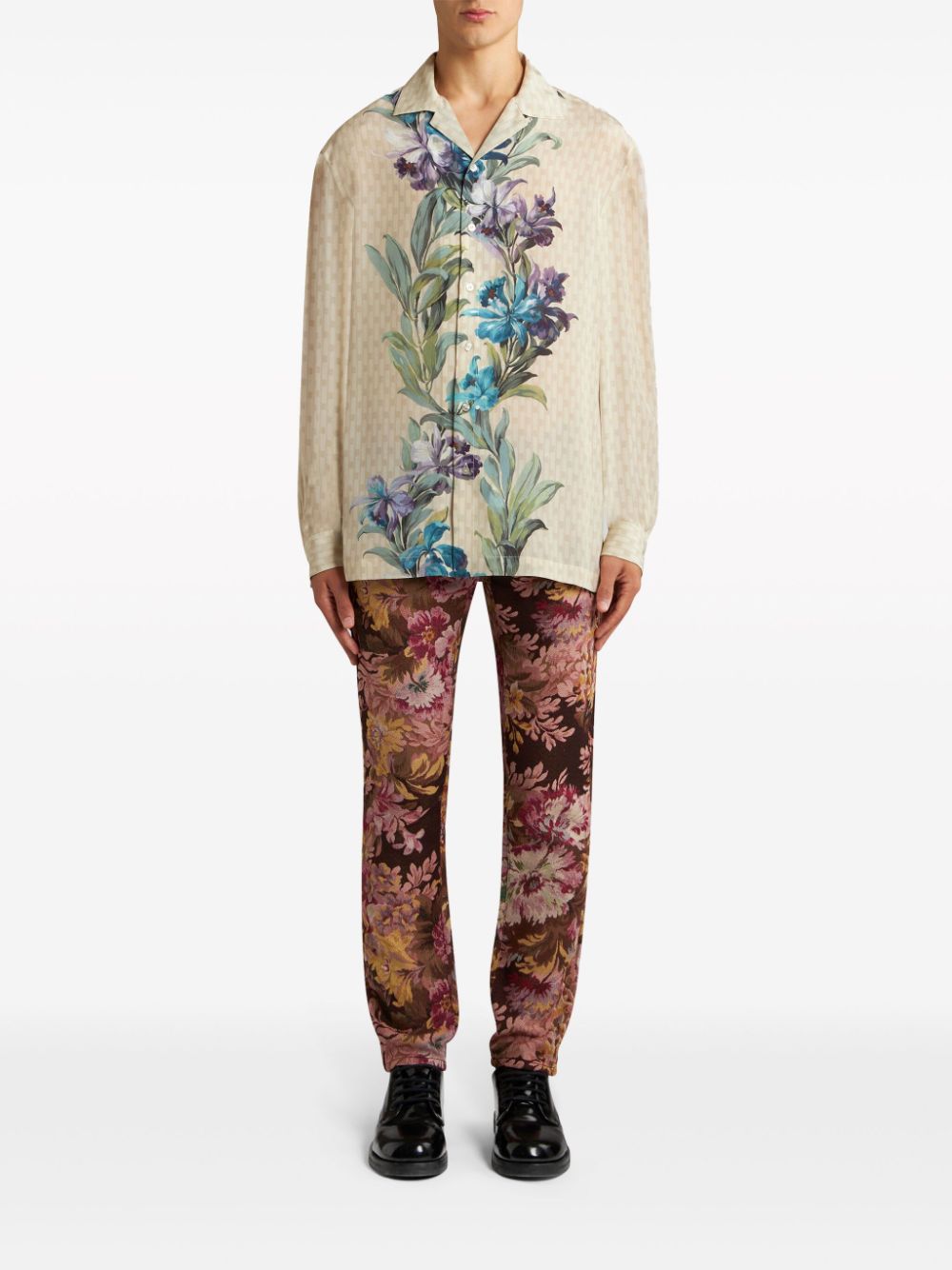 ETRO Overhemd met bloemenprint - Beige