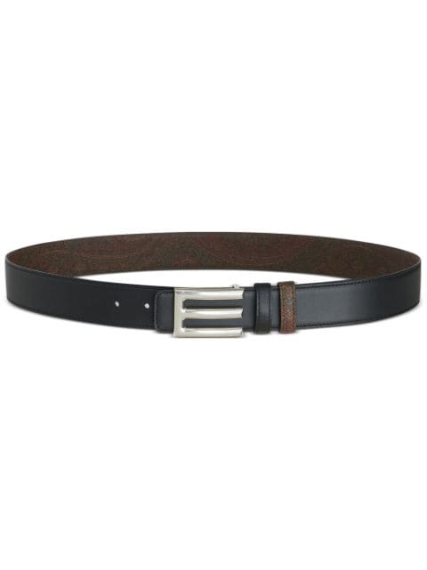 ETRO logo-buckle reversible leather belt