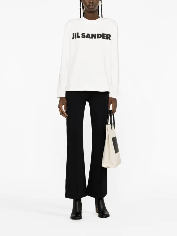 Jil Sander logo-print Cotton Sweatshirt | White | FARFETCH