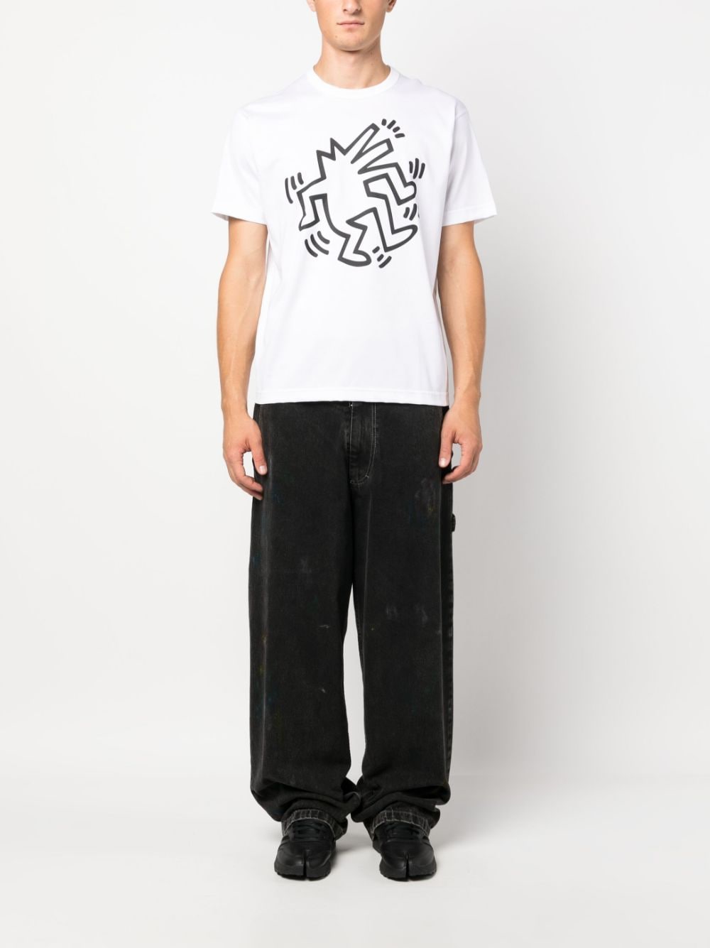 Junya Watanabe MAN x Keith Haring bomberjack met print Wit