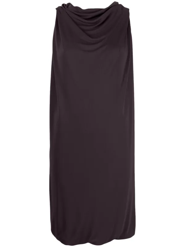 Lanvin Cowl-neck Minidress in Brown