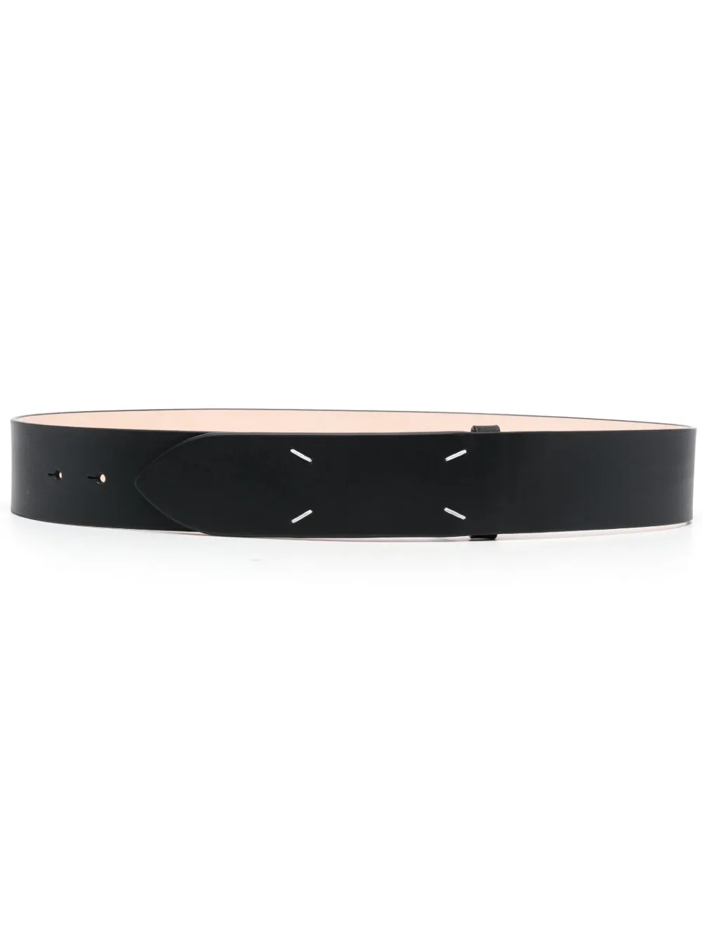 Maison Margiela Four-Stitch Logo Leather Belt - Farfetch