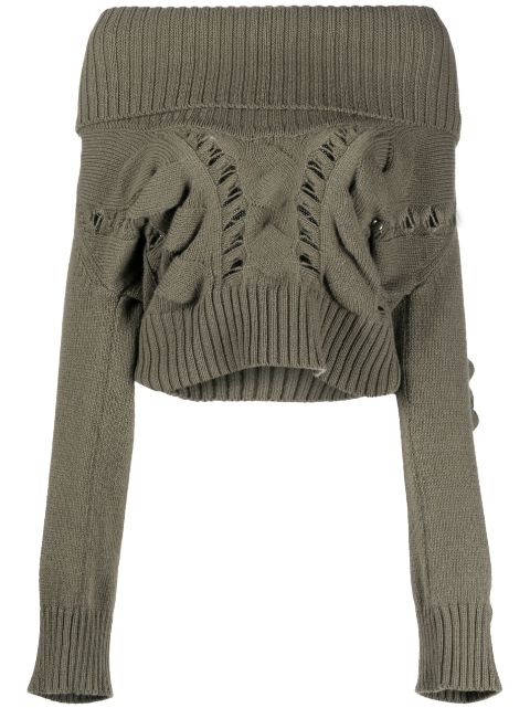 Blumarine off-shoulder knitted jumper 