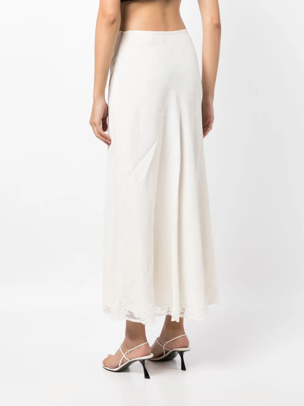 Rixo London Crystal Lace-trimmed Cotton Maxi Skirt In White