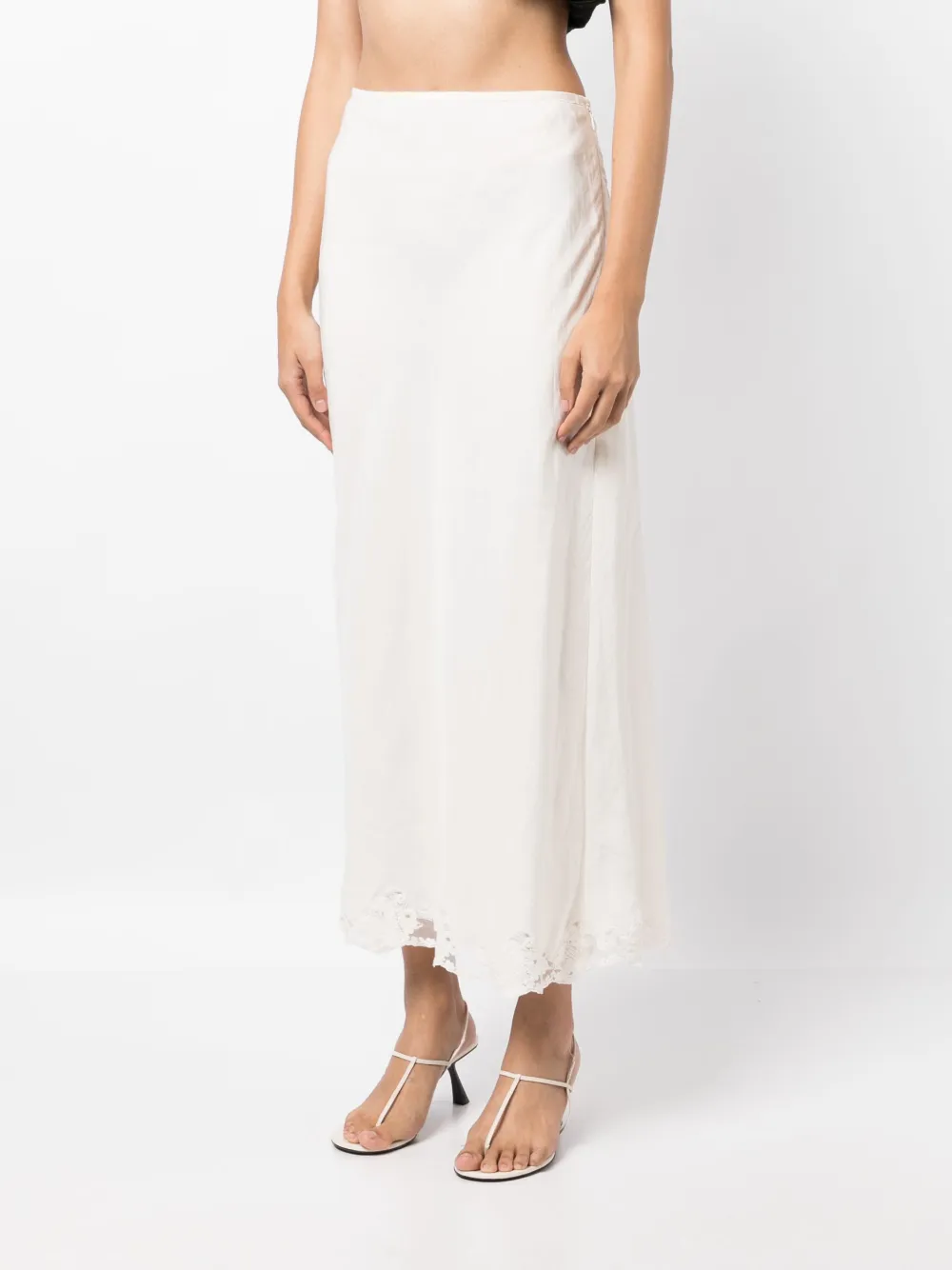 Rixo London Crystal Lace-trimmed Cotton Maxi Skirt In White