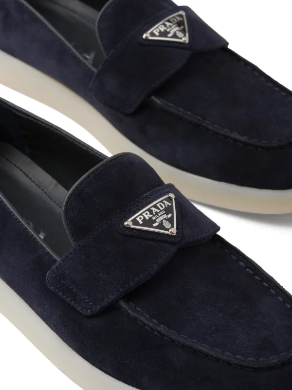 Milano Navy Blue Suede Loafers