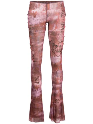 Jean Paul Gaultier x KNWLS graphic-print Flared Trousers - Farfetch