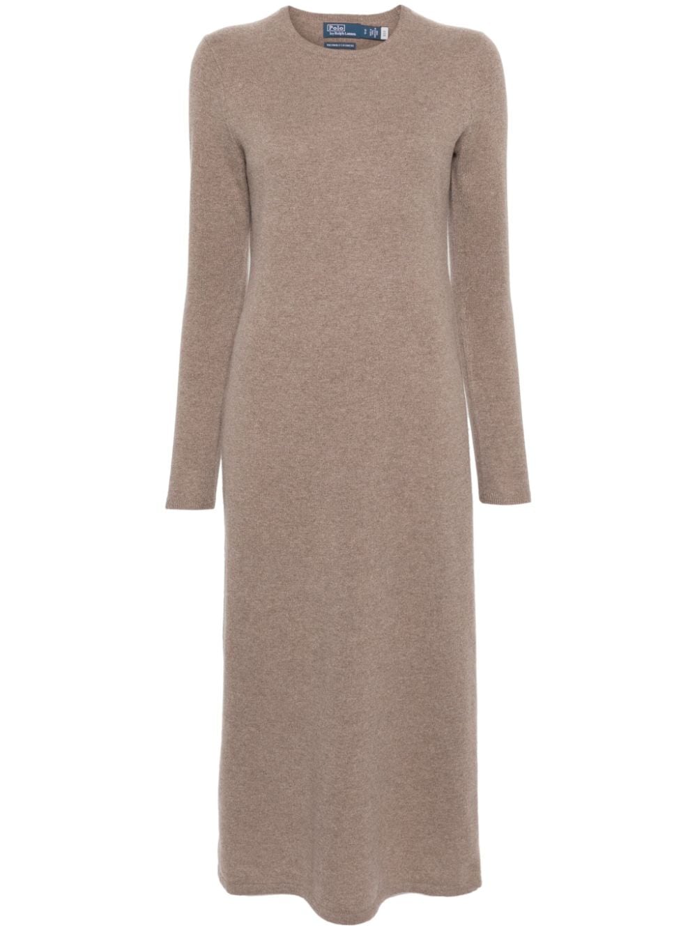 Polo Ralph Lauren Cashmere Knitted Dress In Brown