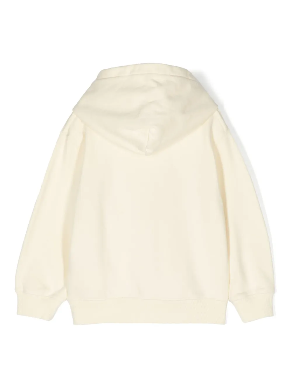 There Was One Kids logo-print cotton hoodie - Beige