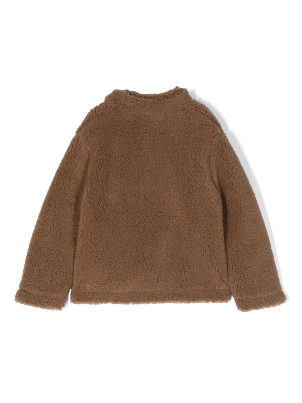 There Was One Kids logo-appliqué faux-shearling jacket - Bruin