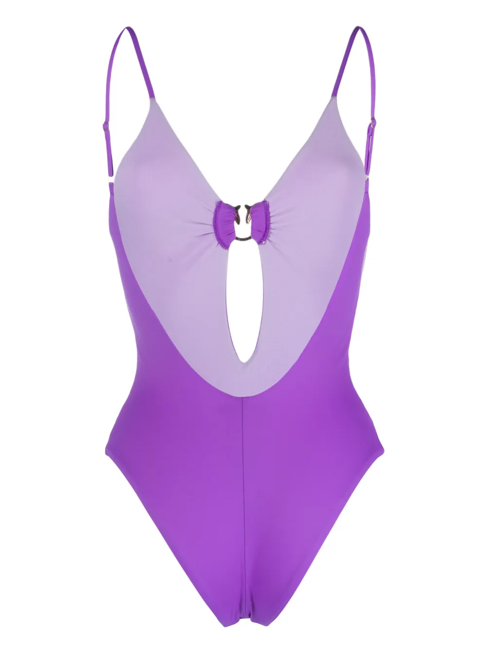PINKO Love Birds cut-out swimswuit - Paars