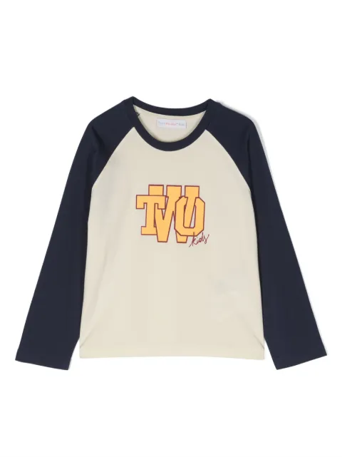 There Was One Kids logo-print cotton long-sleeve T-shirt