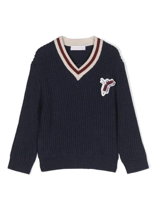 Kids v neck sweater 2025