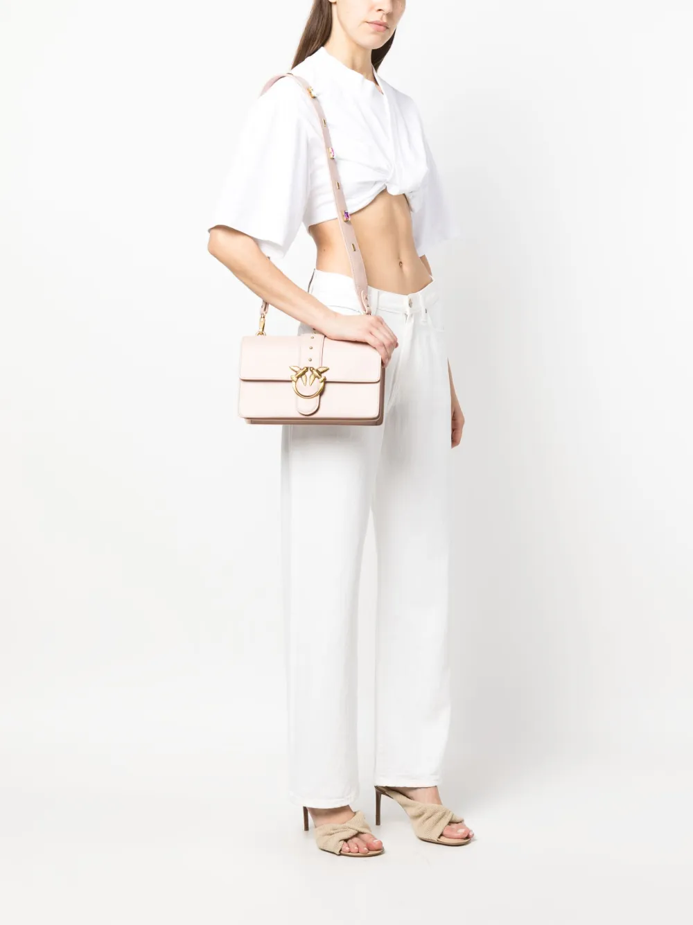 PINKO Classic Love crossbody bag - Roze