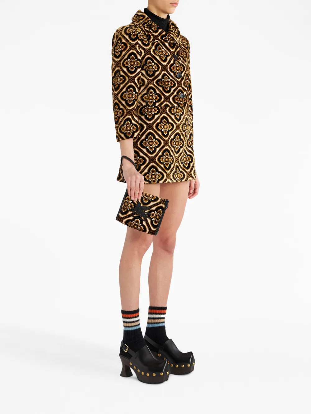 ETRO Pegaso-motif jacquard pouch - Zwart