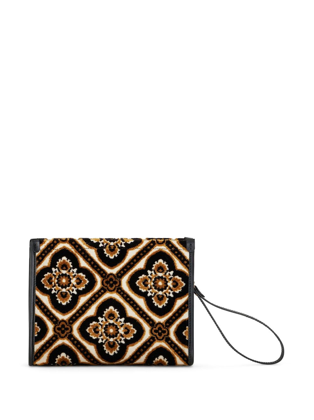 Shop Etro Logo-embroidered Jacquard Makeup Bag In Neutrals