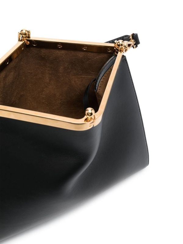 Medium Vela Leather Shoulder Bag In Brown