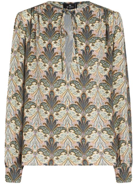 ETRO paisley-print front-tie blouse Women