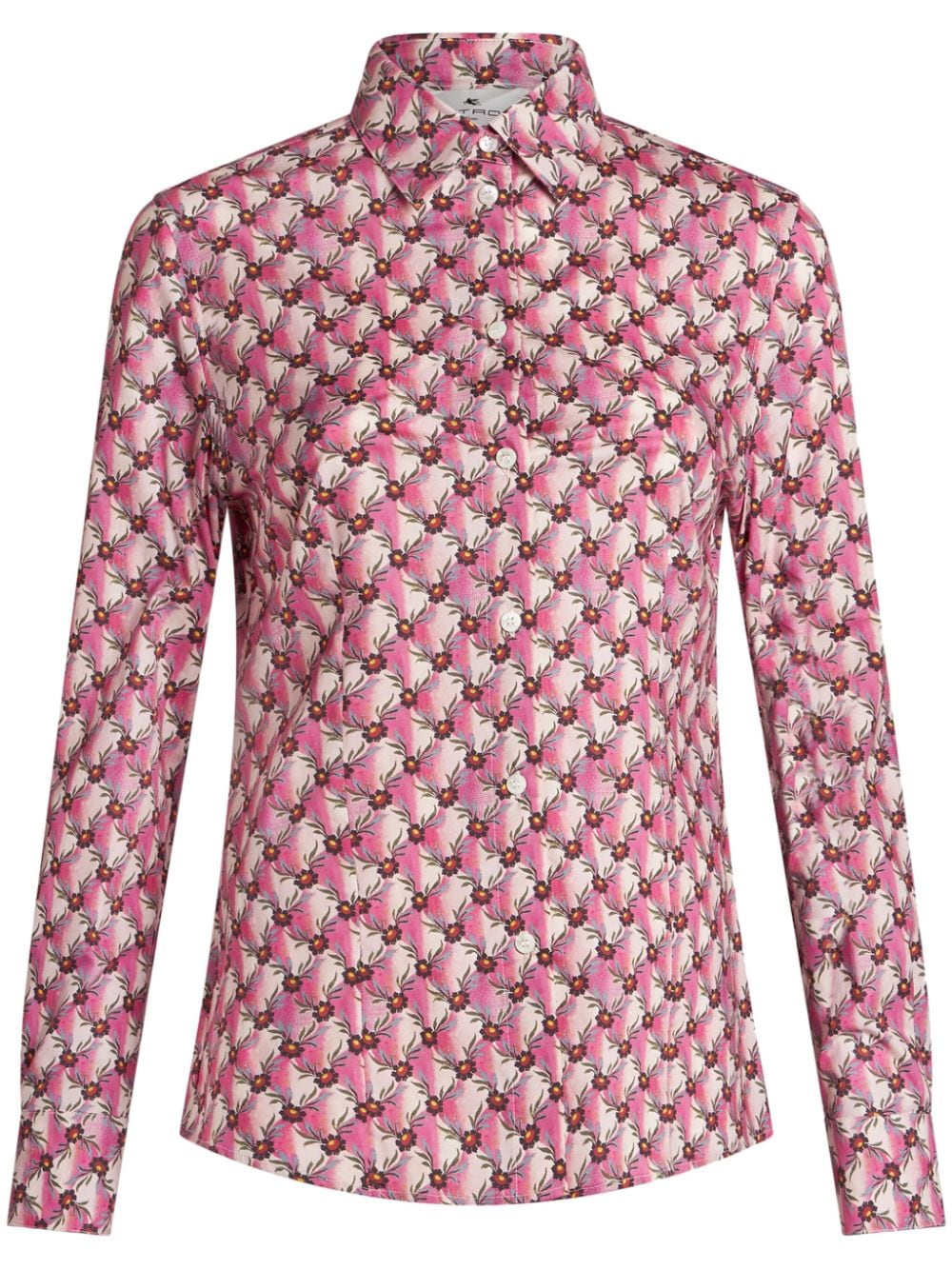 ETRO floral-monogram cotton shirt - Rosa