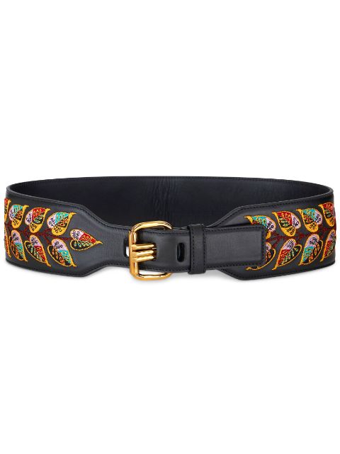 ETRO Paisley jacquard leather belt