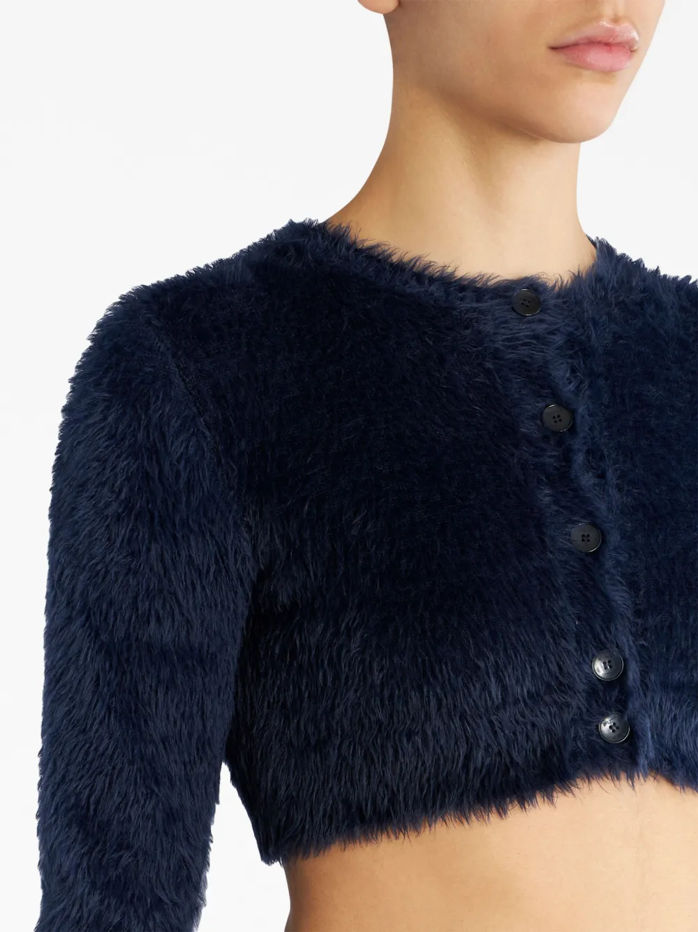 ETRO brushed-knit Cropped Cardigan | Blue | FARFETCH