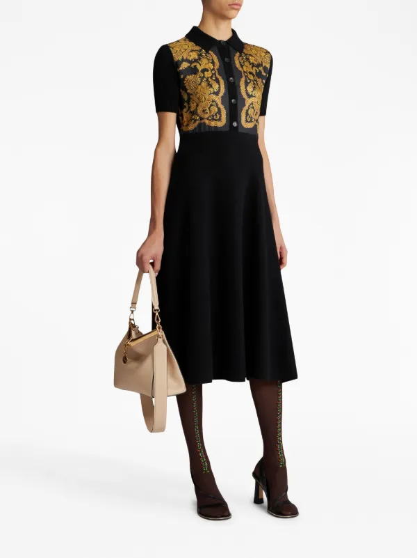 ETRO ニットドレス ETRO ペイズリー ニットドレス | ブルー | FARFETCH JP