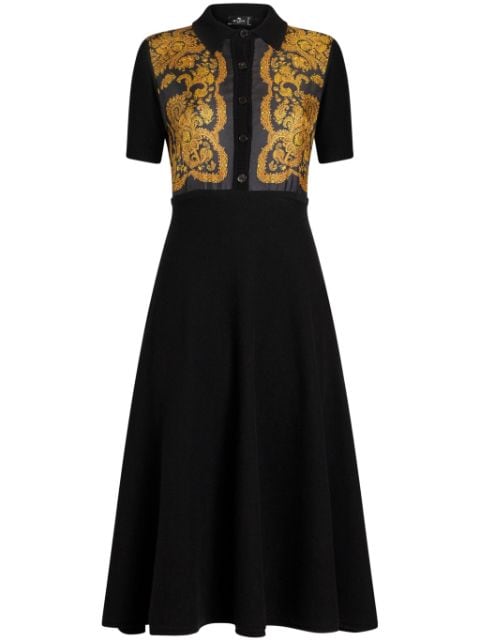 ETRO paisley-print knitted polo dress