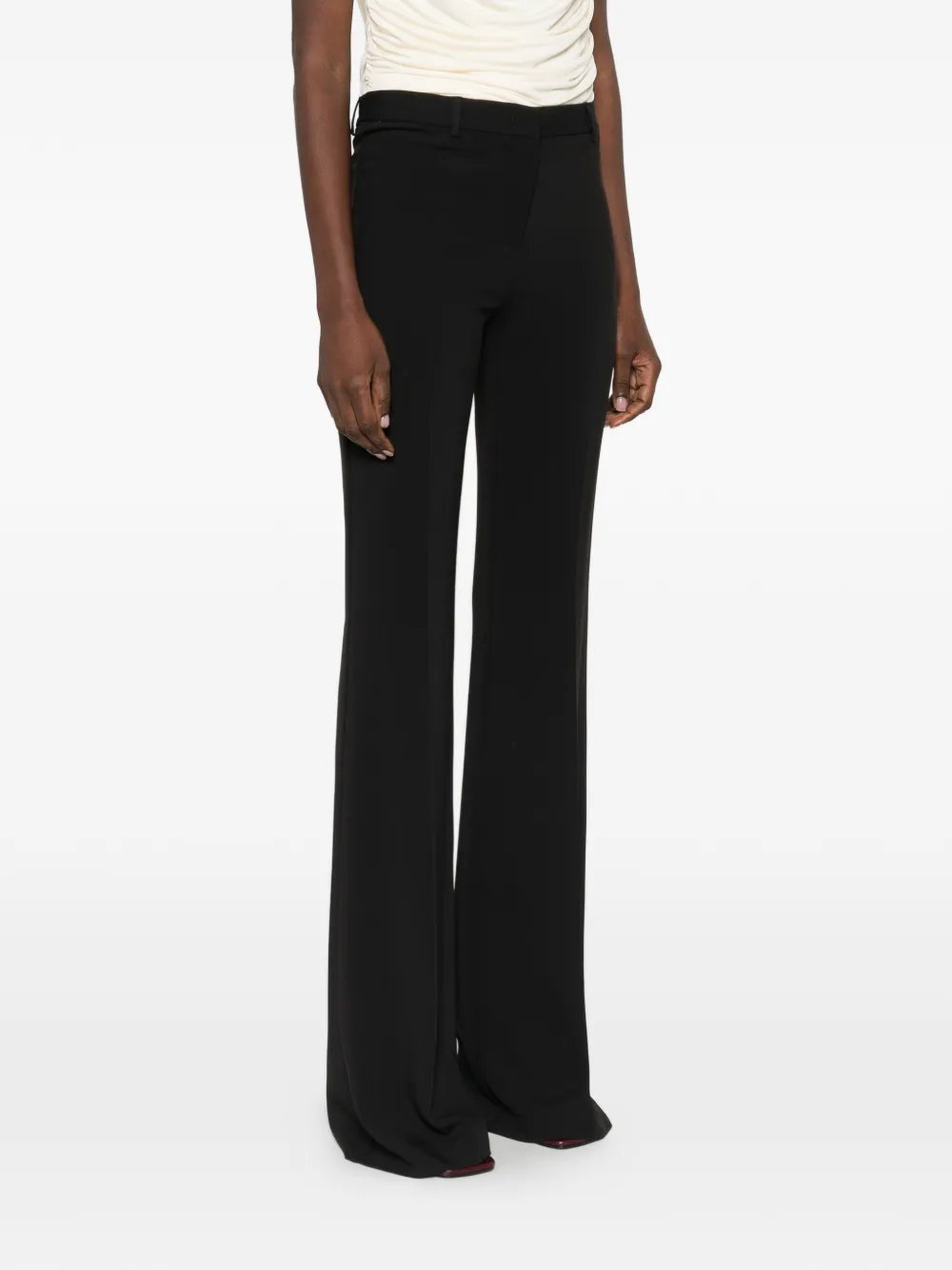 mid-rise flared trousers