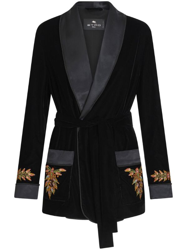 Embroidered hot sale smoking jacket