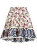 ETRO Berry-print ruffled miniskirt - White