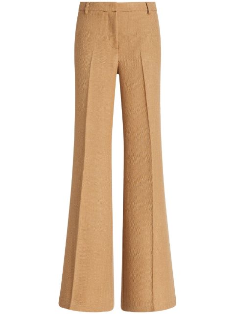 ETRO pressed-crease flared trousers 