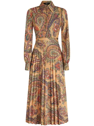 ETRO ペイズリー ドレス | オレンジ | FARFETCH JP