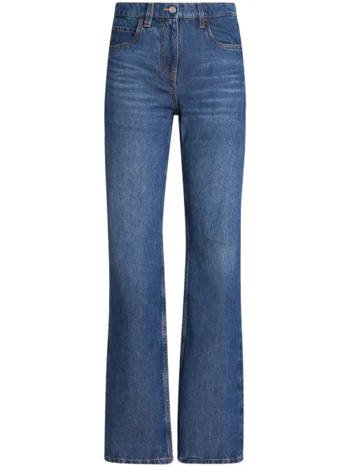 Jean taille-haute à fleurs brodées - ETRO - Modalova