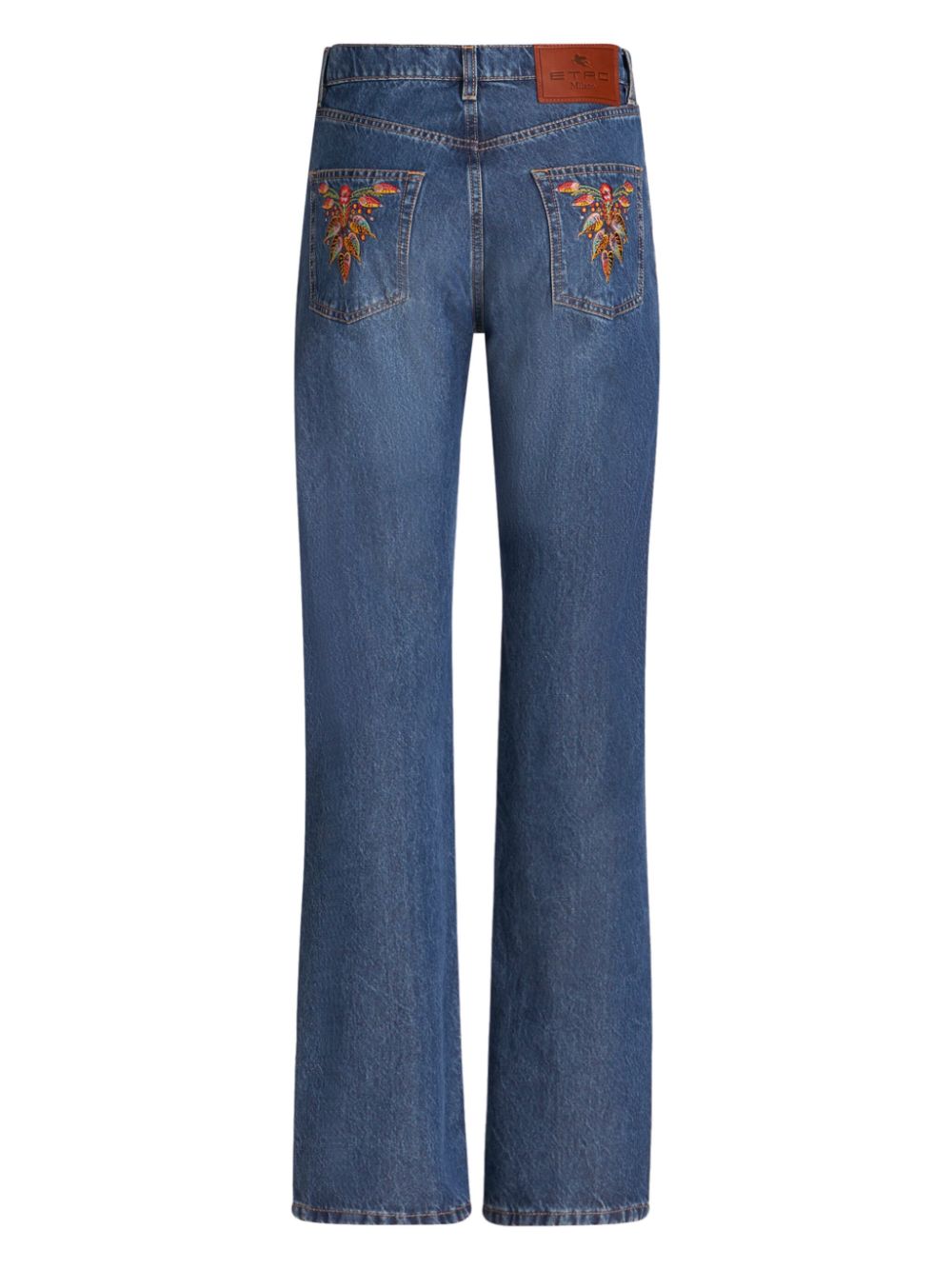 ETRO floral-embroidered high-waist jeans Women