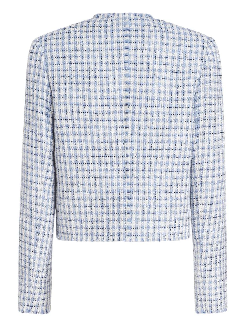ETRO ラウンドネック ツイードジャケット | ブルー | FARFETCH JP