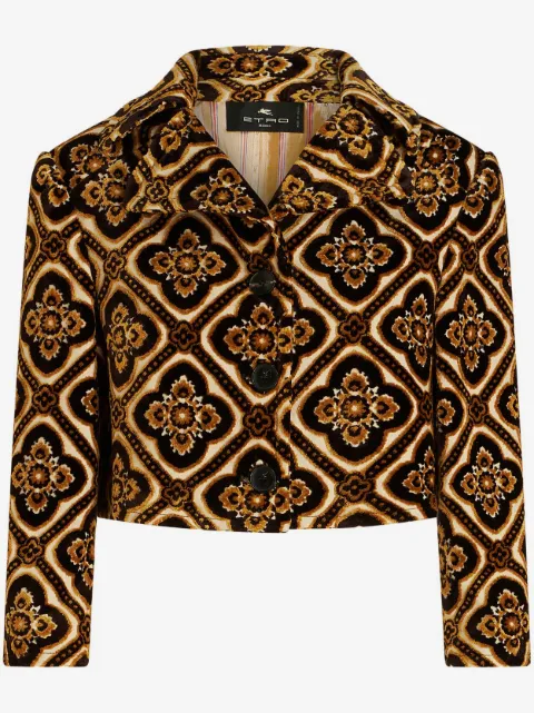ETRO geometric-print cropped jacket