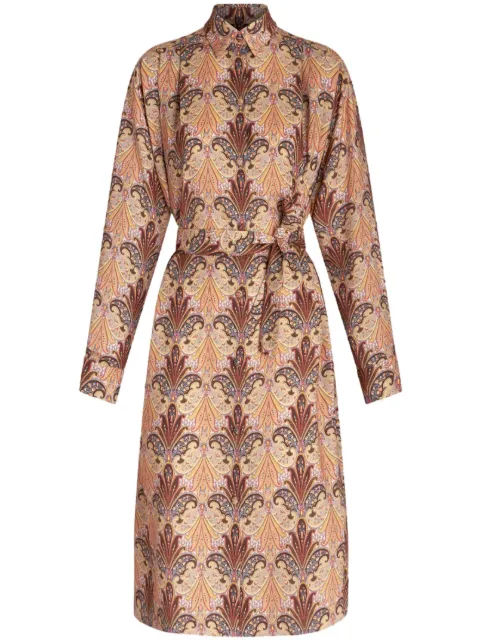 ETRO paisley-print belted midi shirtdress