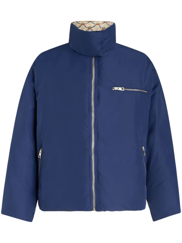 Etro Pegaso-motif Quilted Jacket in Blue