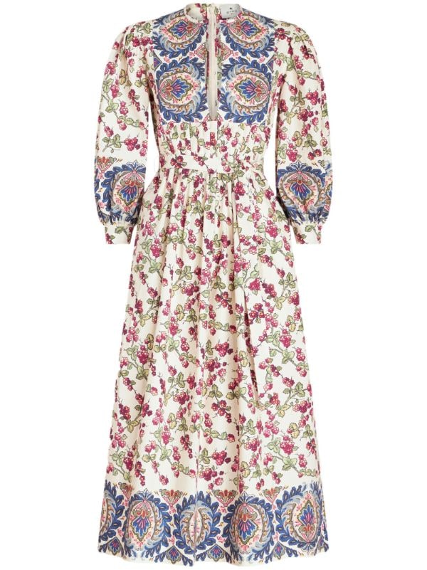 ETRO floral-print balloon-sleeve Dress - Farfetch