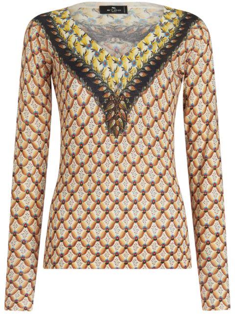 ETRO floral-print knitted top Women